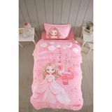 Clasy Ranforce Yatak Örtüsü Tek Kişilik Sweet Princess V1 Pudra - 180 x 240 cm