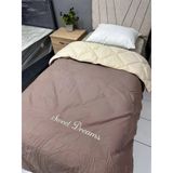 Clasy Saten %100 Pamuk Ranforce Tek Kişilik Yorgan Sweet Dreams V3 Sarı-Gri