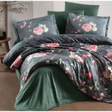 Clasy Saten Çift Kişilik Nevresim Takımı Alfon V1 Kahve - Bej - 200 x 220 cm