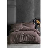 Clasy Saten Çizgili Koyu Kahve 160 x 200 cm Tek Kişilik Nevresim Takımı