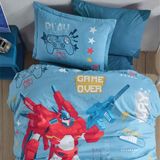 Clasy Tek Kişilik Nevresim Takımı Game Over V1 Mavi - 160 x 220 cm