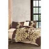 Clasy Tek Kişilik Saten Nevresim Takımı Artesa V1 Kahve - Renkli - 160 x 200 cm