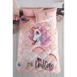 Clasy Tek Kişilik Uyku Seti %100 Pamuk Desenli 155 x 215 cm Pudra Renkli Pink Dreams