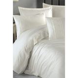 Clasy Valinor Ekru Çift Kişilik %100 Pamuk Saten Nevresim Takımı - 200 x 220 cm