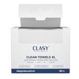 CLASYCARE Clean Towels XL – 50’li Tek Kullanımlık Yüz Havlusu | Ultra Yumuşak, Hijyenik Cilt Bakım ve Makyaj Temizleme Bezi | Hassas Ciltler İçin Dayanıklı ve Seyahat Dostu Bezler