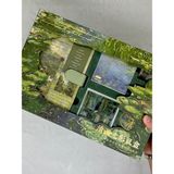 Claude Monet Nilüfer Tablosu Desenli Yeşil Kutu Defter Seti/hediye Set/notebook / Bullet Journal