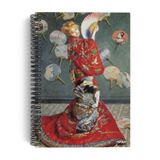 Claude Monet/Madame Monet in a Japanese Kimono,1876 | Spiralli Defter 09 | A5 | Çizgisiz | 100 Sayfa