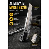 Claw Alüminyum Maket Bıçağı Metal Gövdeli Falçata Kesici Maket Karton Kağıt Deri Pvc Kesim Bıçağı - 0 - 18mm
