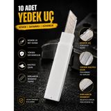 Claw Büyük Boy Maket Bıçağı Yedek Ucu 10 Adet 18 mm Kesici Falçata Yedeği Segmentli Keskin Uç - 18mm