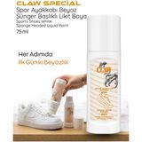 Claw Special Beyaz Spor Ayakkabı Boyası 75 ml - Sünger Başlıklı Likit Boya Katman Yapmayan Formül