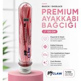 Claw Special Premium Yassı Ayakkabı Bağcığı 120 cm – Dayanıklı Spor ve Günlük Ayakkabı Bağcığı - Pembe
