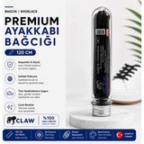 Claw Special Premium Yassı Ayakkabı Bağcığı 120 cm – Dayanıklı Spor ve Günlük Ayakkabı Bağcığı - Siyah