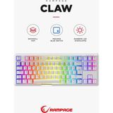 Claw Type-C Bağlantılı Tkl Blue Switch Mekanik Rainbow Antighosting Türkçe Q Gaming Oyuncu Klavyesi Beyaz