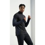 CLAW UP WORK Gramajlı Modal Kumaş Parça Detaylı Parmak Geçmeli Yarım Fermuarlı Erkek Siyah-Antrasit Sweatshirt