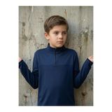CLAW UP WORK KIDS – HALF ZIP SCUBA SWEAT | NAVY (Slim Fit Yarım Fermuarlı Scuba Kumaş Çocuk Lacivert Sweatshirt)