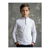 CLAW UP WORK KIDS HALF ZIP SCUBA SWEAT | OFF WHITE (Slim Fit Yarım Fermuarlı Scuba Kumaş Beyaz Çocuk Sweatshirt)