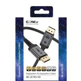 Claw's 8K UHD DisplayPort v1.4 32.4 Gbps / 24K Gold/Alüminyum Gövdeli 8K 60Hz-4K 120Hz-2K 240HZ-FHD 240Hz Destekli G-Sync & FreeSync 2 Metre Premium DisplayPort Kablo (C-DPP-B1)