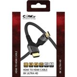 Claw's 8k UHD HDMI 2.1 48 Gbps / 24K Gold / Alüminyum Gövdeli 8k 60Hz-4K 120Hz-2K 240HZ-FHD 240Hz Destekli Premium HDMI Kablo - 3 Metre (C-Hp-B1-3m)