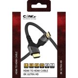 Claw's 8K UHD HDMI 2.1 48 Gbps / 24K Gold / Alüminyum Gövdeli 8K 60Hz-4K 120Hz-2K 240HZ-FHD 240Hz Destekli Premium HDMI Kablo(C-HP-B1) - 2 m