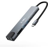 Claw's CHUB008-P 8in1 100W Hızlı Şarj Özellikli Çevirici Hub Çoklayıcı (1x 4K HDMI *1x Usb-C 100W Şarj *1x Usb-C Data *1x USB 3.0 5gbps *1x USB 2.0 480 Mbps 1x RJ45 Ethernet Port *2x Tf/sd)