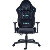 Claw's Z12 Özel Dokuma Terletme Yapmaz Kadife Kumaş- Ergosupport Kadife Bel & Baş Yastığı - 3D Kolçak - Çelik & Ahşap Iskeletli Premium Oyuncu Koltuğu - Siyah - Mavi