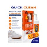 CLAWSPECİAL CLAW Quick Clean Fırça Başlıklı Ayakkabı Temizleme Köpüğü Seti | Mikrofiber Bezli Derinlemesine Ayakkabı Temizlik Kiti | Spor, Deri, Süet ve Nubuk Ayakkabılar İçin