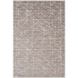 Clay CT006A Bej Halı Modern Geometrik Desenli Triko Akrilik Pamuk Tabanlı Kaymaz Salon Halısı