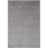 Clay CT007A Gri Halı Modern Geometrik Desenli Triko Akrilik Pamuk Tabanlı Kaymaz Salon Halısı