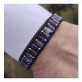 Clays Jewellery Ametist & Hematit Taşı Silindir Bileklik