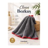 CLEAN BOZKUS Büyük Boy Gri Renk Mikrofiber Paspas Mop Yedek Ucu Çizmez ve Ses Yapmaz Özel Doku