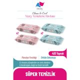 Clean & Cool Serisi Yüzey Temizleme Havlusu Manolya Ferahlığı 2x100, Orkide Dokunuşu 2x100 (400 YAPRAK)