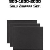 Clean Fast Sulu Zımpara Seti 3'lü (800-1200-2000 Kum) A4 Boyutunda 140 gr Siyah Renk ile Etkili Temizlik - 3lü - 01-Siyah