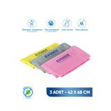 Clean Mikrofiber Çok Amaçlı Temizlik Bezi 3'lü Set Dev Boy 42x68 Cm Çok Renkli
