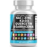 Clean Nutraceuticals Clean Nutraceuticals N.a.c N-Acetyl Cysteine 60 Capsul Vitamin D3 K2 Zinc Quercetin Sarracenia Purpurea Immune Support Elderberry Holy Basil Bee Propolis Bromelain L-Lysine. - Aromasız