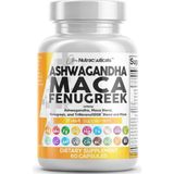 Clean Nutraceuticals - Maca Root - Fenugreek - With Tongkat - Ginseng - Assists With Stress, Mood & Thyroid - 60 Capsul.made In USA.4054 - Aromasız