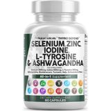 Clean Nutraceuticals Selenium 60 Capsul Iodine Thyroıd Support For Women Men L Tyrosine Asvaganda Bladderwrack, Turmeric, Kelp, Schisandra Zinc. - Aromasız
