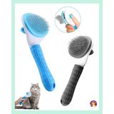 Clean Otomatik Temizlenen Tuşlu Evcil Hayvan Fırçası Kedi Köpek Tüy Toplayıcı Tarak (Gri,Mavi)