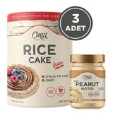 Clean Powders Fıstık Ezmesi + 3'lü Pirinç Patlağı Kombinasyonu Aromasiz