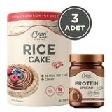 Clean Powders Protein Spread Çikolata + 3'lü Pirinç Patlağı Kombinasyonu Aromasiz