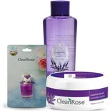 Clean Rose Lavanta Araç Kokusu + 250 ml Lavanta Kolonyası + 125 ml Lavanta Kremi