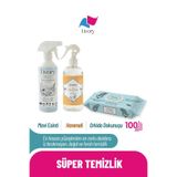 Clean & Shine Serisi Yüzey Temizlik Misti Mavi Esinti 500 ml | Clean & Fresh Serisi Hanımeli Oda Kokusu 500 ml | Clean & Cool Serisi Premium Yüzey Temizleme Havlusu Orkide Dokunuşu 1x100(100 Yaprak)