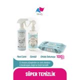 Clean & Shine Serisi Yüzey Temizlik Misti Mavi Esinti 500 ml | Clean & Fresh Serisi Sümbül Oda Kokusu 500 ml | Clean & Cool Serisi Premium Yüzey Temizleme Havlusu Orkide Dokunuşu 1x100(100 Yaprak)