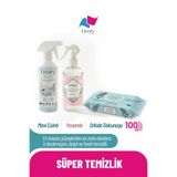 Clean & Shine Serisi Yüzey Temizlik Misti Mavi Esinti 500 ml | Clean & Fresh Serisi Yasemin Oda Kokusu 500 ml | Clean & Cool Serisi Premium Yüzey Temizleme Havlusu Orkide Dokunuşu 1x100(100 Yaprak)