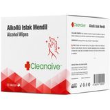 Cleanaive Alkollü Islak Mendil - (50 Mendil)