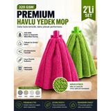 CleanShe Premium Havlu Yedek Mop 2'li Set | İthal Kumaş | Ultra Emici | Elle Silmiş Gibi | Boşluk Üretim Şeklidir