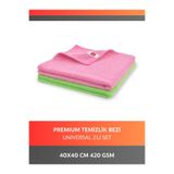 Cleanshe Premium Universal Mikrofiber Temizlik Bezi 2'li Set 40x40