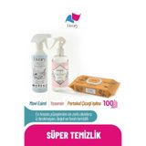 Clean&Shine Serisi Mavi Esinti Yüzey Temizlik Misti 500 ml | Clean&Fresh Serisi Yasemin Oda Kokusu 500 ml | Clean&Cool Serisi Yüzey Temizleme Havlusu Portakal Çiçeği Işıltısı 1x100(100 Yaprak)