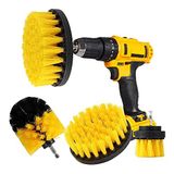 CLEANZOID Matkap fırçası seti, sabitleme kiti, 3'lü paket, harç, fayans, lavabo, küvet, banyo ve mutfak yüzeyi için (sarı) (matkap dahil değildir)