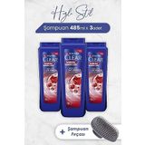 Clear Hızlı Stil 2'si 1 Arada Şampuan 485 ml x 3 Adet ve Şampuan Fırçası