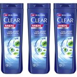Clear Kepeğe Karşı Etkili 3 x 325 ml Cool Sport Mentol Şampuan